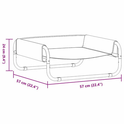 Dog Bed Light grey S Oxford Fabric and Steel