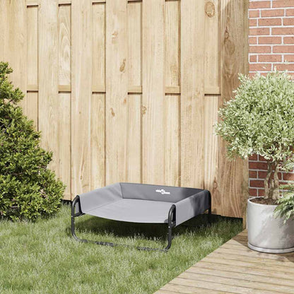 Dog Bed Light Grey M Oxford Fabric and Steel