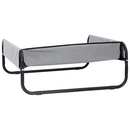 Dog Bed Light Grey M Oxford Fabric and Steel