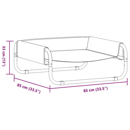 Dog Bed Light Grey L Oxford Fabric and Steel