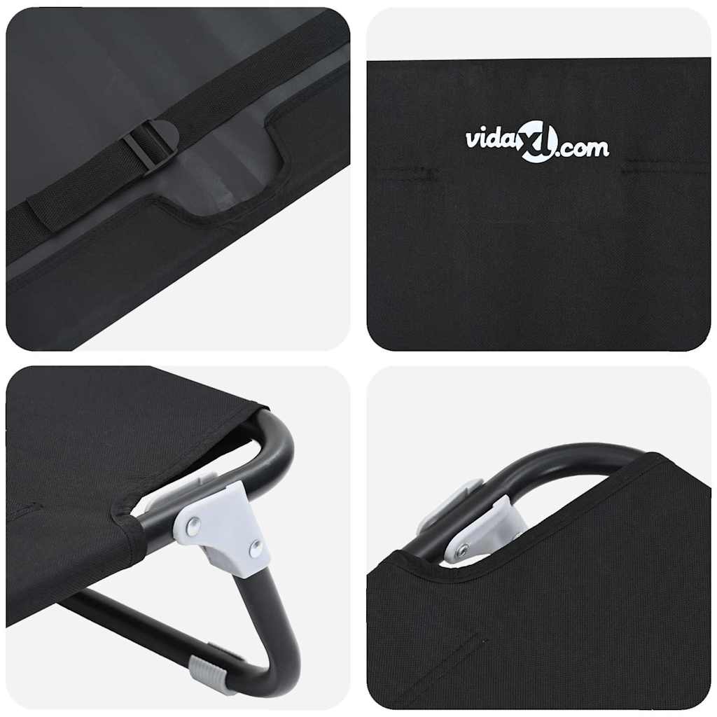 Dog Bed Black ML Oxford Fabric and Steel