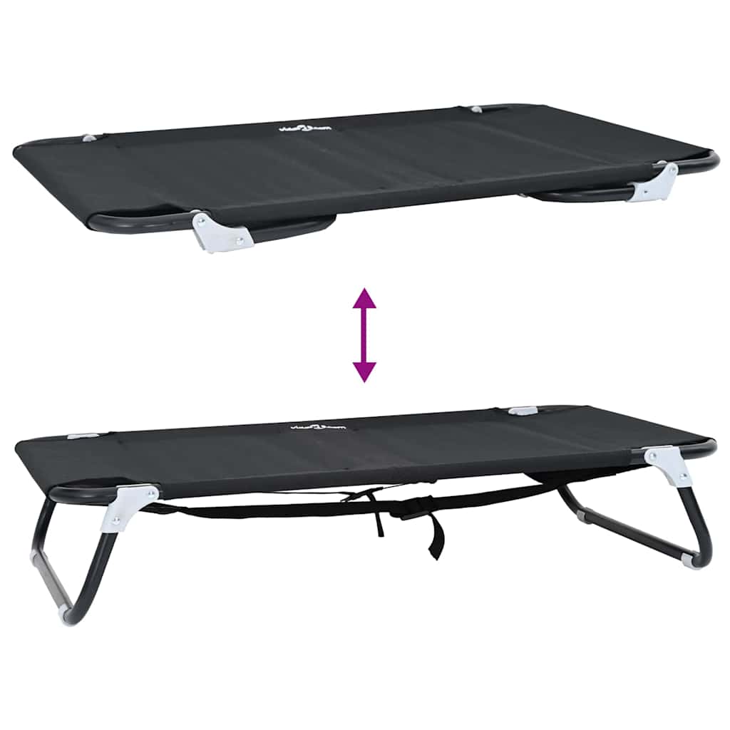 Dog Bed Black ML Oxford Fabric and Steel