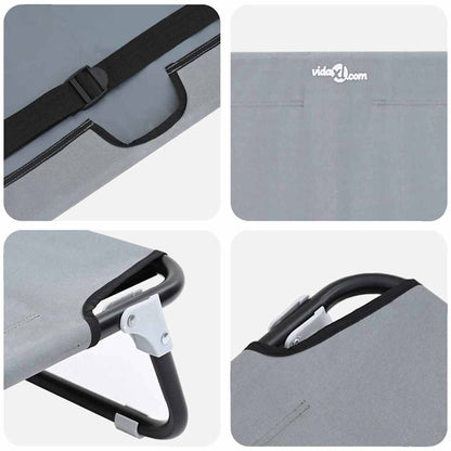 Dog Bed Light Grey M Oxford Fabric and Steel