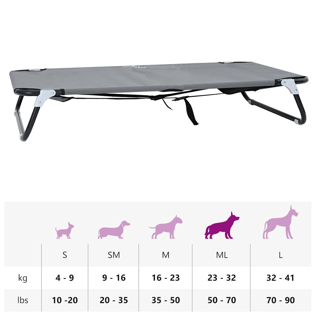 Dog Bed Light grey 90 x 55 x 18 cm Oxford Fabric and Steel