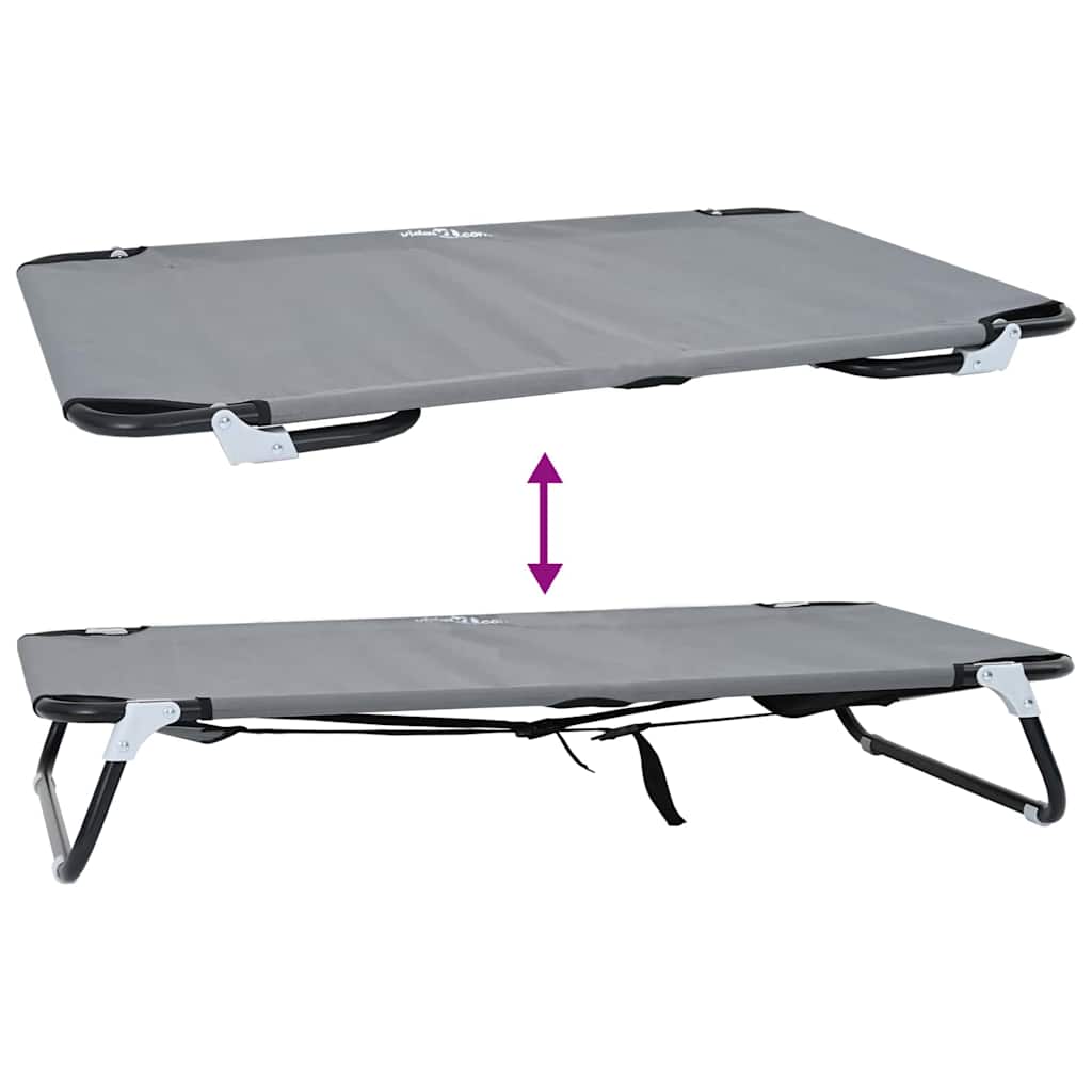 Dog Bed Light Grey 105 x 65 x 18 cm Oxford Fabric and Steel