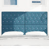 Velvet Headboard Argyle with Headboard Dark Blue 144 cm Velvet