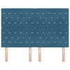 Velvet Headboard Argyle with Headboard Dark Blue 144 cm Velvet