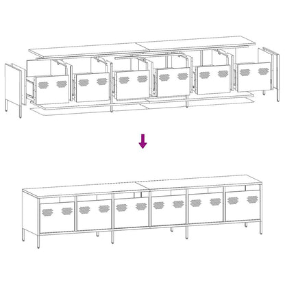 TV Cabinet Black 202x39x43.5 cm Cold-rolled Steel