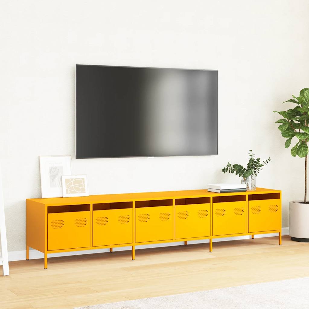 TV Cabinet Mustard Yellow 202x39x43.5 cm Cold-rolled Steel