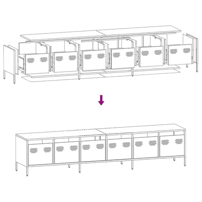 TV Cabinet White 202x39x43.5 cm Cold-rolled Steel