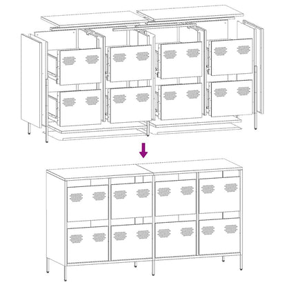 Sideboard Pink 135x39x73,5 cm Cold-rolled Steel