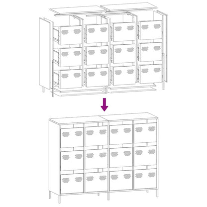 Sideboard White 135x39x103.5 cm Cold-rolled Steel