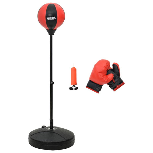 Punching Ball Set with Gloves and Pump Adjustable Height 81-122 cm