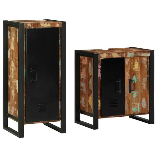 Bathroom Furniture Set 2 pcs Multicolour and Black
