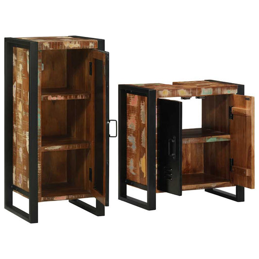 Bathroom Furniture Set 2 pcs Multicolour and Black