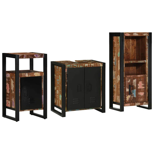 Bathroom Furniture Set 3 pcs Multicolour and Black