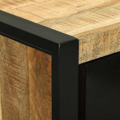Bathroom Furniture Set 3 pcs Brown and Black Solid Mango Wood