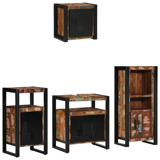 Bathroom Furniture Set 4 pcs Multicolour and Black
