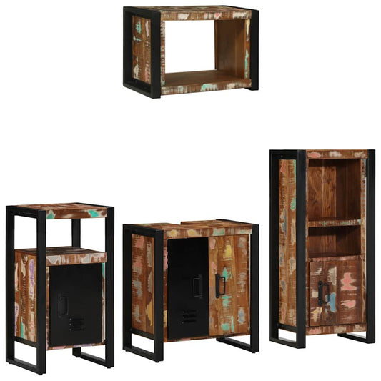 Bathroom Furniture Set 4 pcs Multicolour and Black