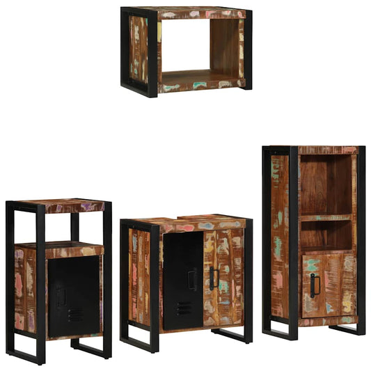 Bathroom Furniture Set 4 pcs Multicolour and Black