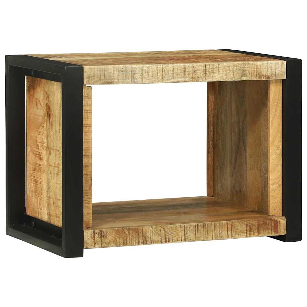 Bathroom Furniture Set 4 pcs Brown and Black Solid Mango Wood