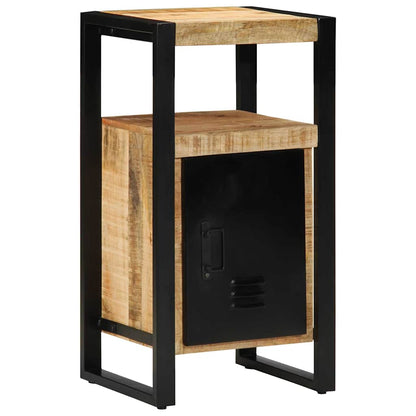 Bathroom Furniture Set 4 pcs Brown and Black Solid Mango Wood
