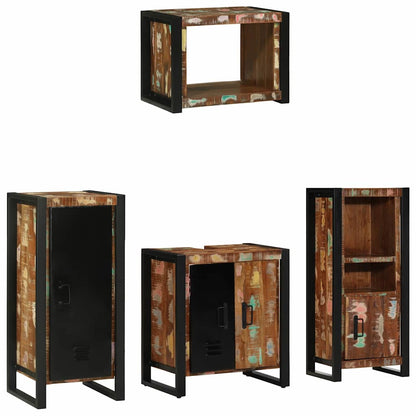 Bathroom Furniture Set 4 pcs Multicolour Solid Reclaimed Wood