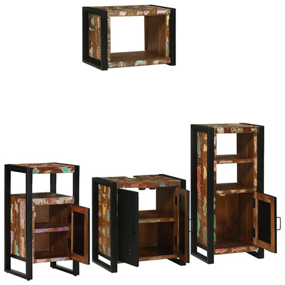 Bathroom Furniture Set 4 pcs Multicolour Solid Reclaimed Wood
