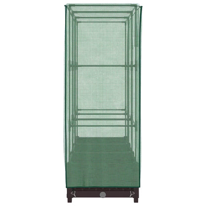 Raised Bed with Greenhouse Cover Rattan Look 120x40x123 cm