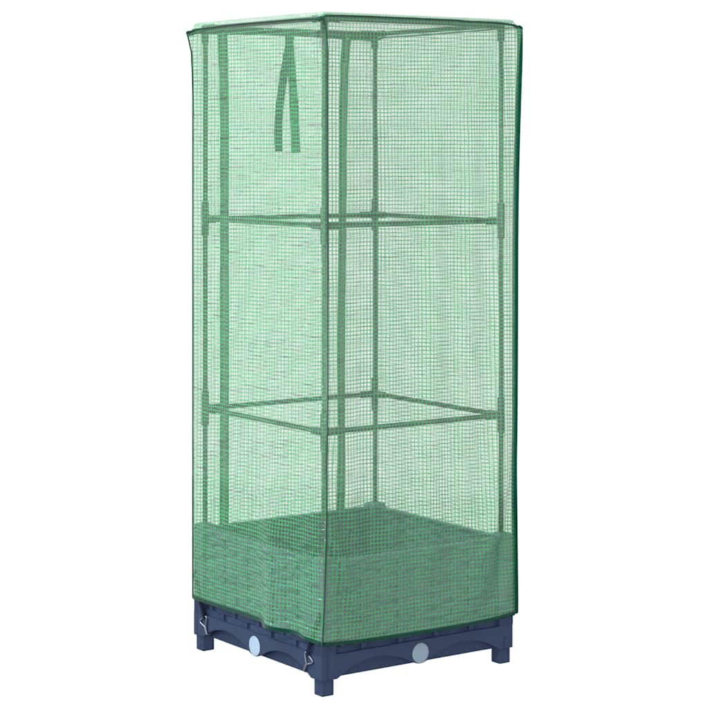 Raised Bed with Greenhouse Cover Rattan Look 40x40x123 cm