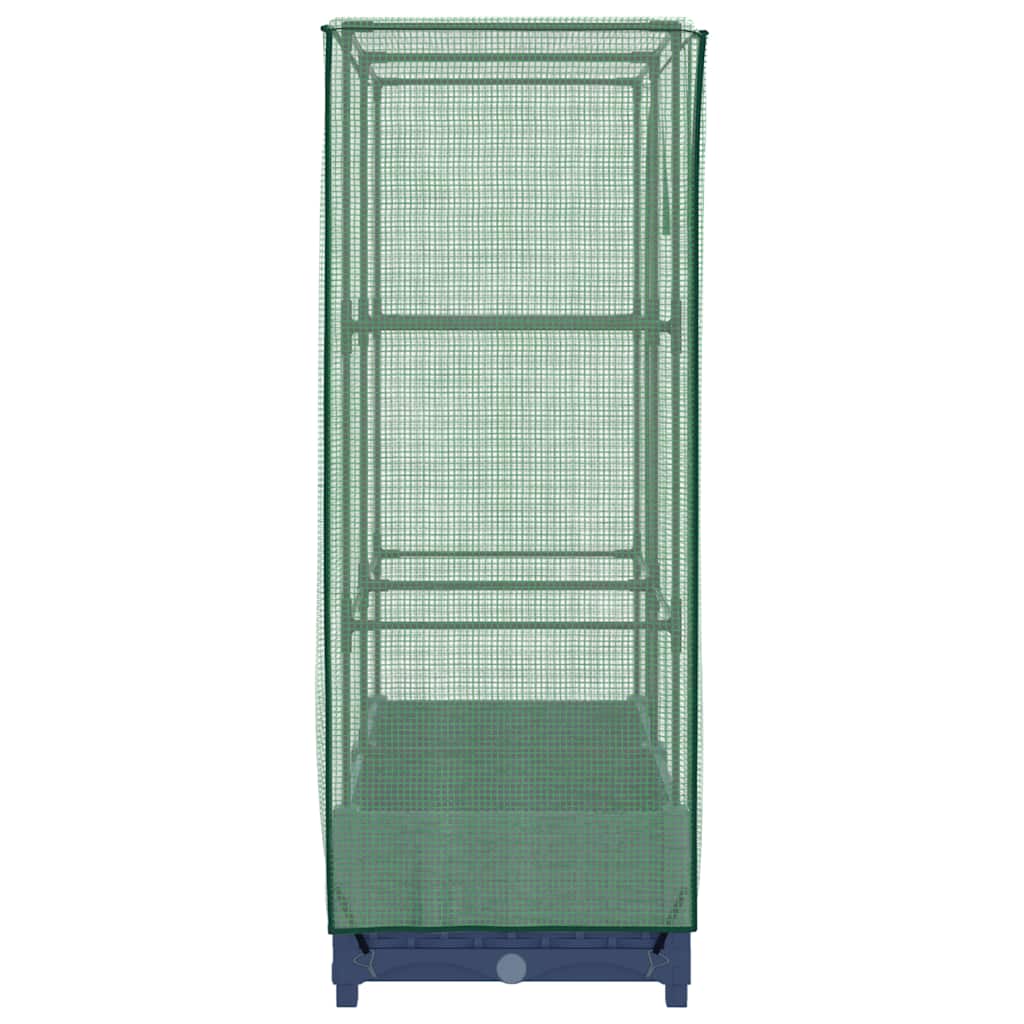 Raised Bed with Greenhouse Cover Rattan Look 80x40x123 cm