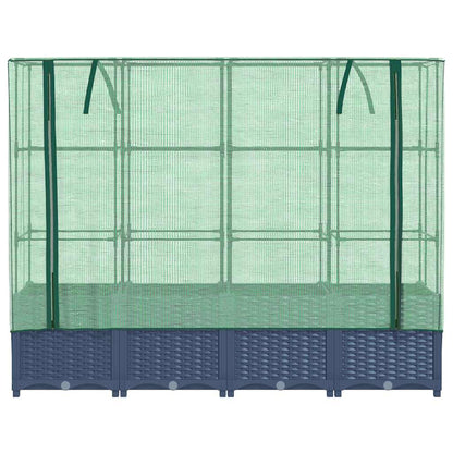 Raised Bed with Greenhouse Cover Rattan Look 160x40x138 cm