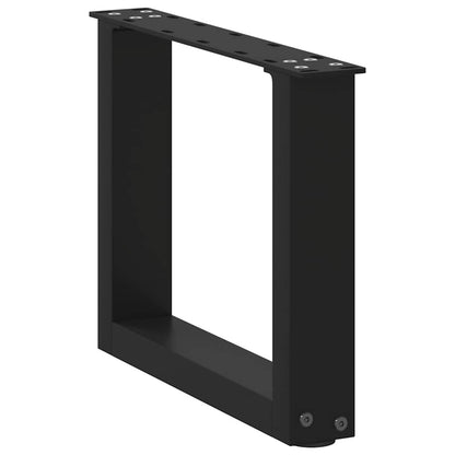 Coffee Table Legs U-Shaped 2 pcs Black 30x(30-31) cm Steel