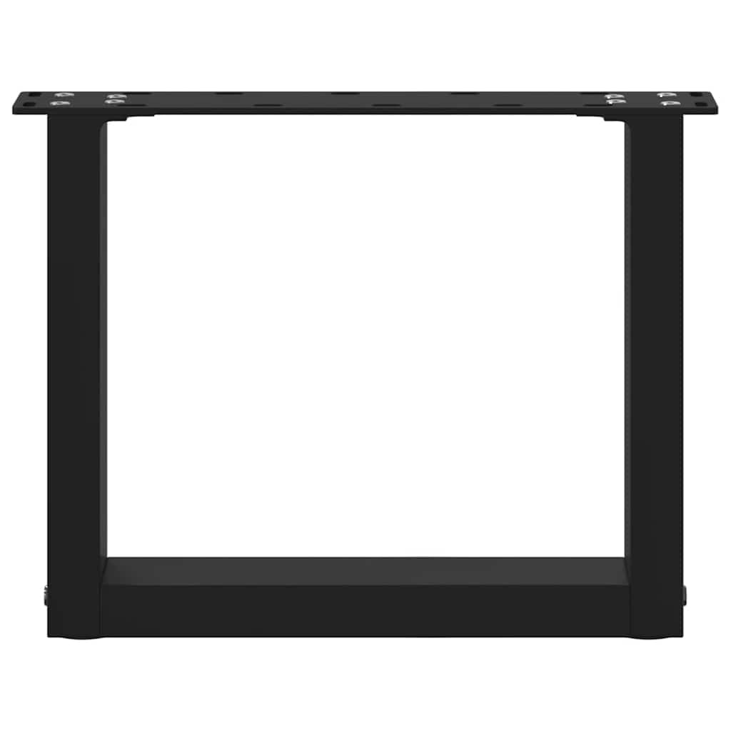 Coffee Table Legs U-Shaped 2 pcs Black 30x(30-31) cm Steel