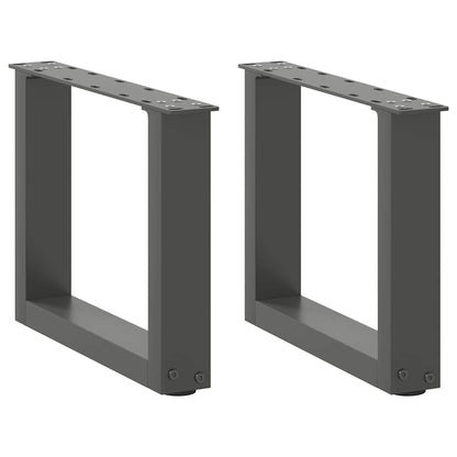 Coffee Table Legs U-Shaped 2 pcs Anthracite 30x(30-31) cm Steel