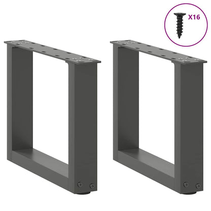 Coffee Table Legs U-Shaped 2 pcs Anthracite 30x(30-31) cm Steel