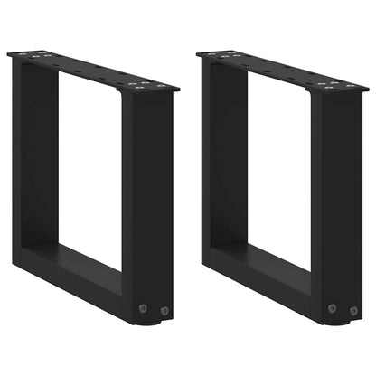 Coffee Table Legs U-Shaped 2 pcs Black 40x(30-31) cm Steel