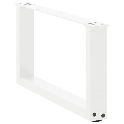 Coffee Table Legs U-Shaped 2 pcs White 60x(30-31) cm Steel