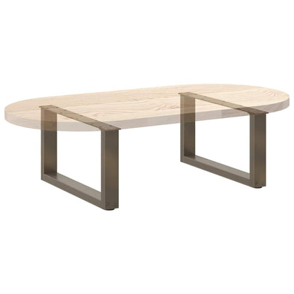 Coffee Table Legs U-Shaped 2 pcs Natural Steel 60x(30-31) cm Steel