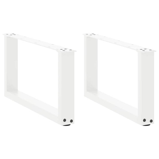 Coffee Table Legs U-Shaped 2 pcs White 70x(30-31) cm Steel