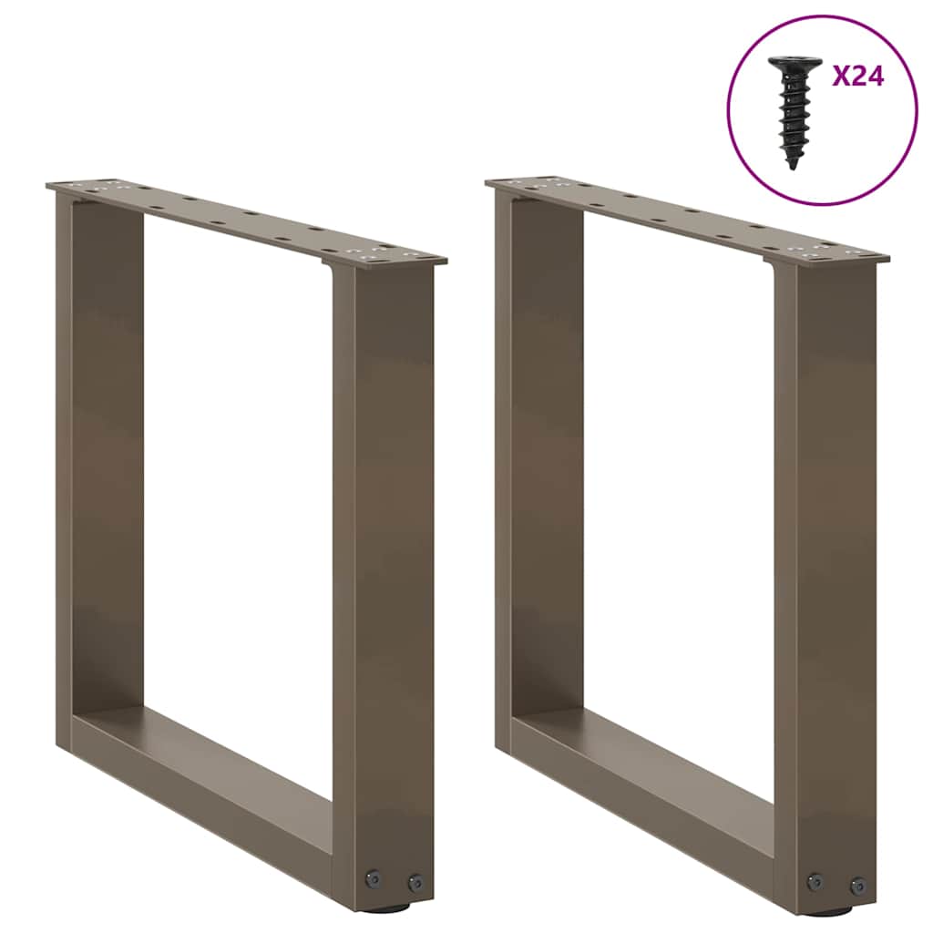 Coffee Table Legs U-Shaped 2 pcs Natural Steel 50x(42-43) cm Steel