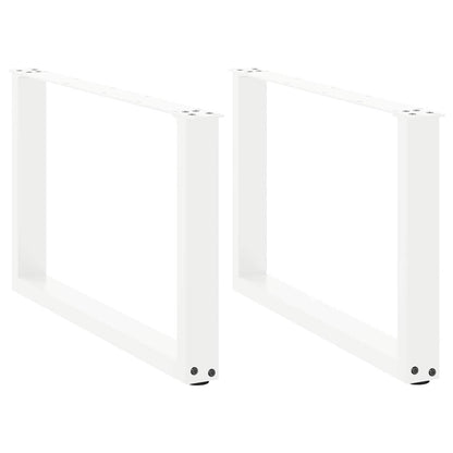 Coffee Table Legs U-Shaped 2 pcs White 70x(42-43) cm Steel