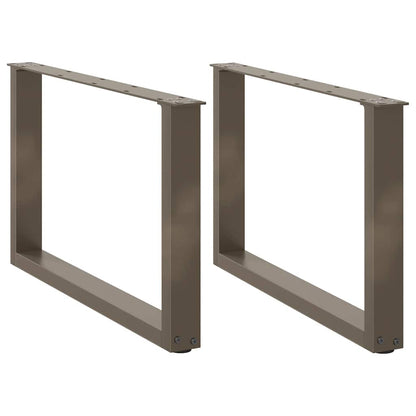 Coffee Table Legs U-Shaped 2 pcs Natural Steel 70x(42-43) cm Steel