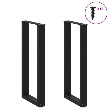 Console Table Legs U-Shaped 2 pcs Black 28x(72-73) cm Steel