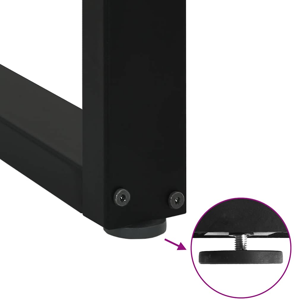 Console Table Legs U-Shaped 2 pcs Black 28x(72-73) cm Steel