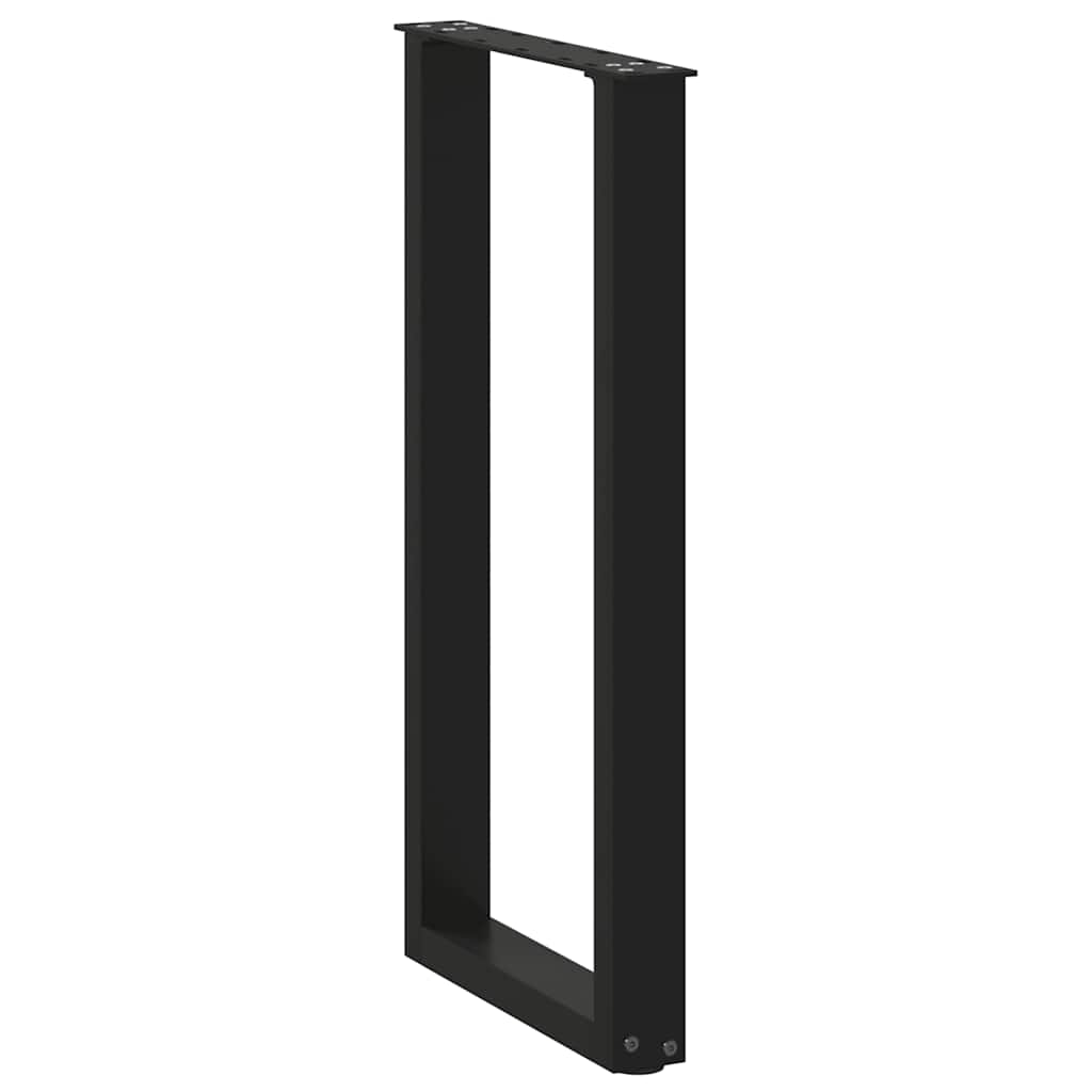 Console Table Legs U-Shaped 2 pcs Black 38x(72-73) cm Steel