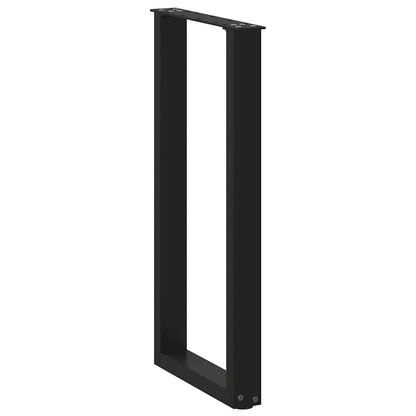 Console Table Legs U-Shaped 2 pcs Black 38x(72-73) cm Steel