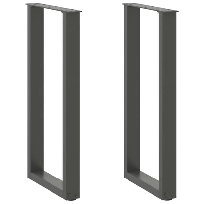 Console Table Legs U-Shaped 2 pcs Anthracite 38x(72-73) cm Steel