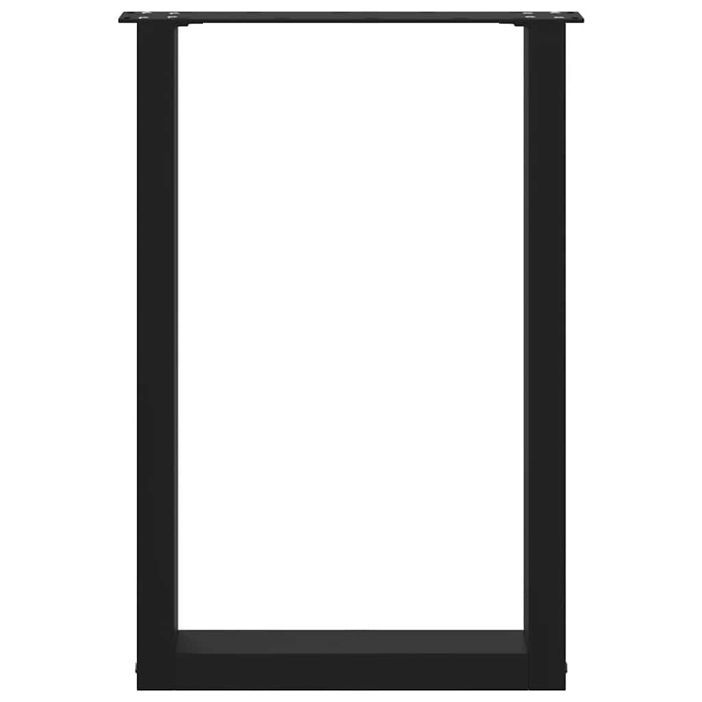 Dining Table Legs U-Shaped 2 pcs Black 50x(72-73) cm Steel
