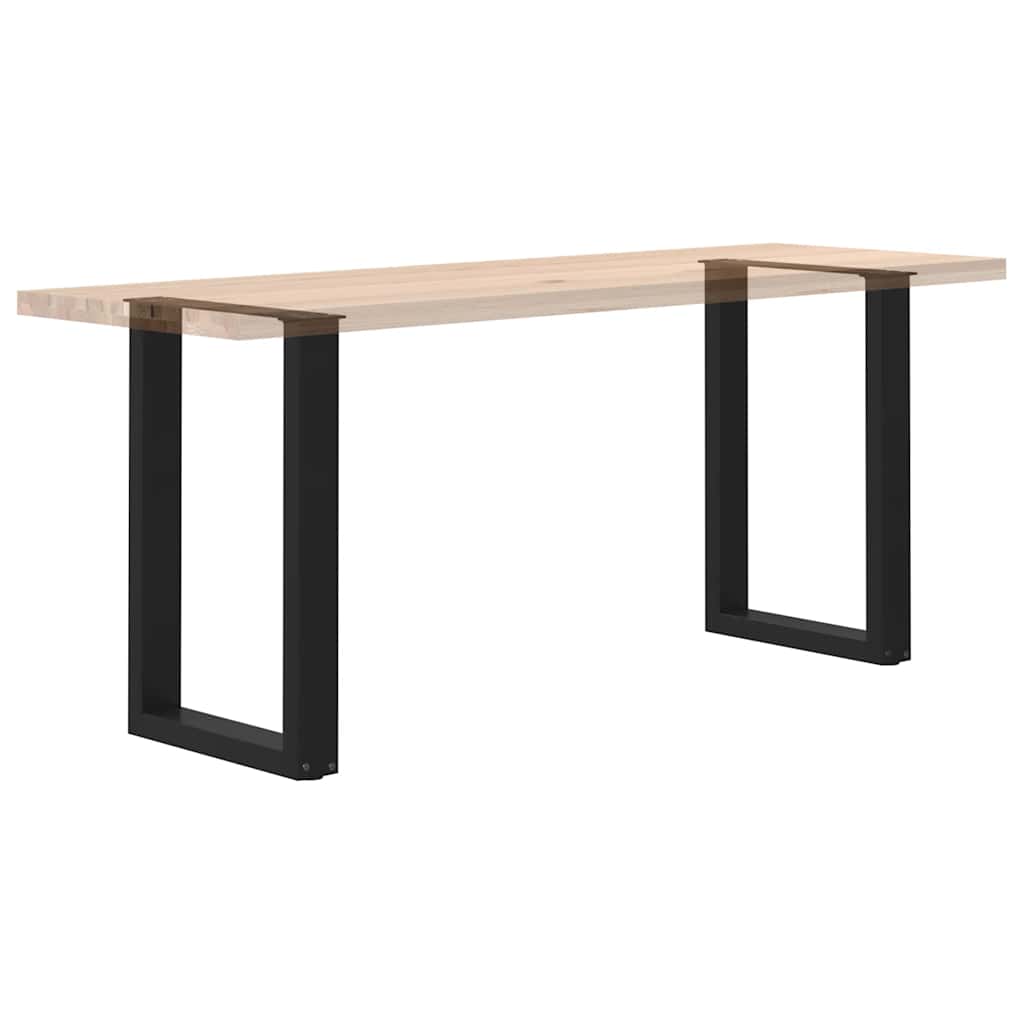 Dining Table Legs U-Shaped 2 pcs Black 50x(72-73) cm Steel